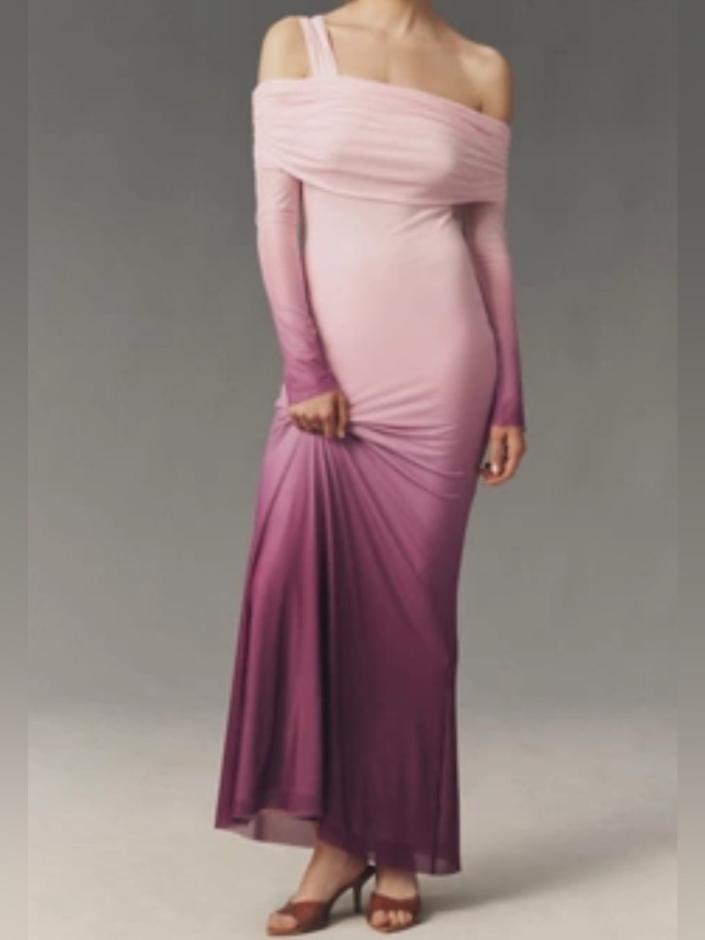 AFRM TINA MESH OFF-SHOULDER MAXI DRESS NWT size S